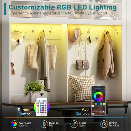 FurnitureZ l  Multi-functional 58" Farmhouse Entryway Bench