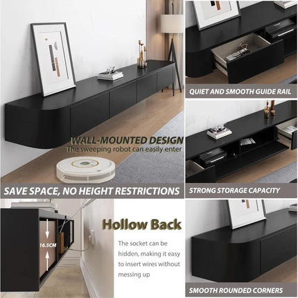 FurnitureZ l  Wall-Mounted TV Stand for Living Room, Bedroom