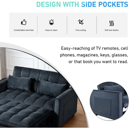 FurnitureZ l  3 in 1 Convertible Sleeper Sofa Bed for Bedroom