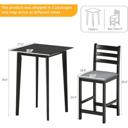 FurnitureZ l  27.5" Bar Table and Chairs Set for Dining Room