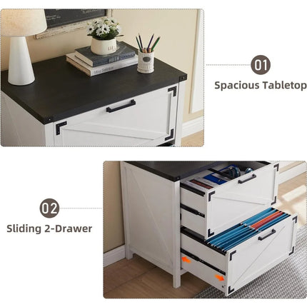 FurnitureZ l  31" Farmhouse File Cabinet for Home Office