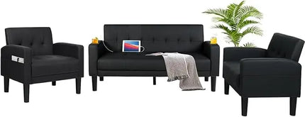 FurnitureZ l  3 Piece Living Room Sofa Set Loveseat Sofas Sets for Living Room