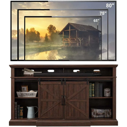 FurnitureZ l  80" Farmhouse Style TV Stand for Living Room
