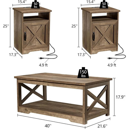 FurnitureZ l  Farmhouse Style Living Room Furniture Set