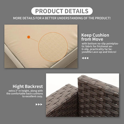 FurnitureZ l  Khaki 3-Seat Wicker Outdoor Sofa