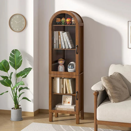 FurnitureZ l  Tall Arched Display Book Cabinet for Living Room
