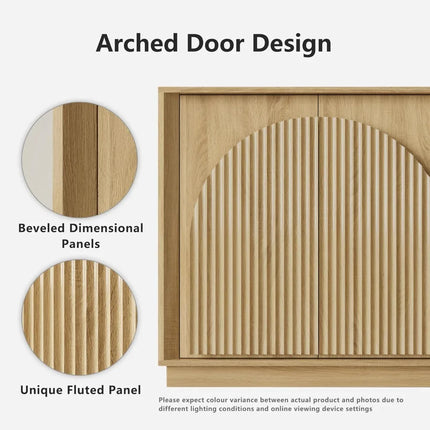 FurnitureZ l  Modern Fluted Sideboard Buffet Cabinet for Living Room, Dining Room