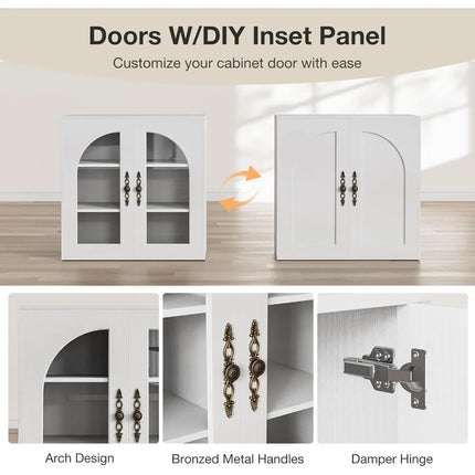 FurnitureZ l  Wooden Modular Buffet Cabinet for Living Room, Dining Room