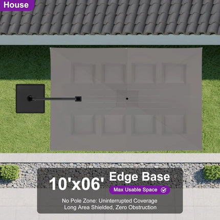 FurnitureZ l  10' X 6.5' Left-right Tilting Outdoor Patio Umbrella