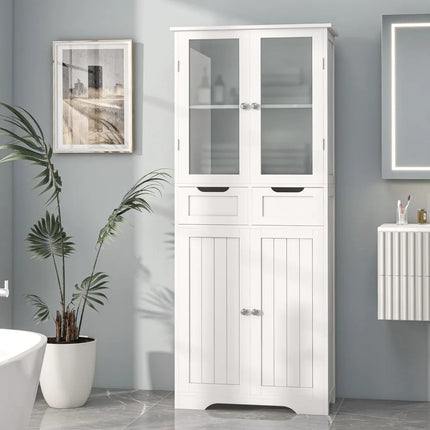 FurnitureZ l  67" Tall Storage Cabinet for Bathroom