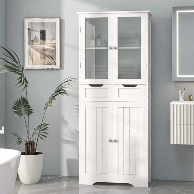 FurnitureZ l  67" Tall Storage Cabinet for Bathroom
