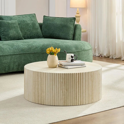 FurnitureZ l  35.43" Round Coffee Table Series for Living Room
