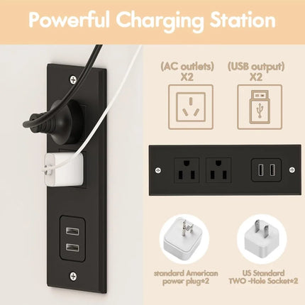 FurnitureZ l  Coffee Bar Cabinet with Fridge Space for Dining Room