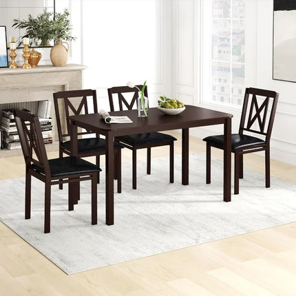 FurnitureZ l 5-Piece Dining Table Set for 4 for Dining Room