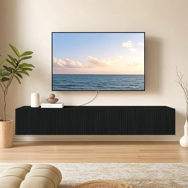 FurnitureZ l  Modern 70" Wall-Mounted Floating TV Stand for Living Room, Bedroom