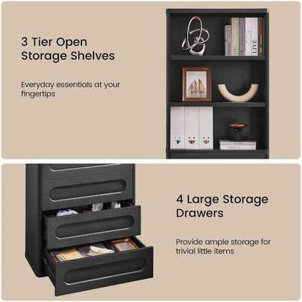 FurnitureZ l 72.1" Tall Bookshelf for Living Room, Bedroom, Home Office