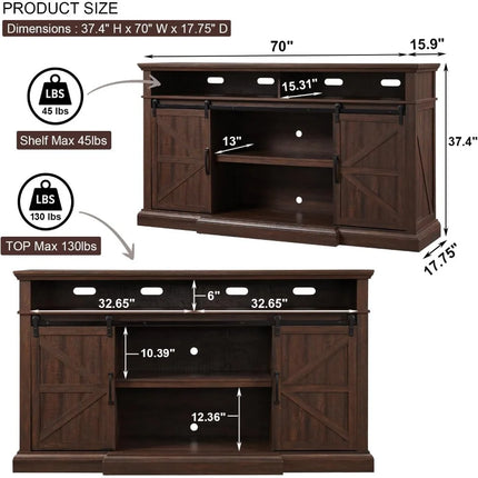 FurnitureZ l  80" Farmhouse Style TV Stand for Living Room