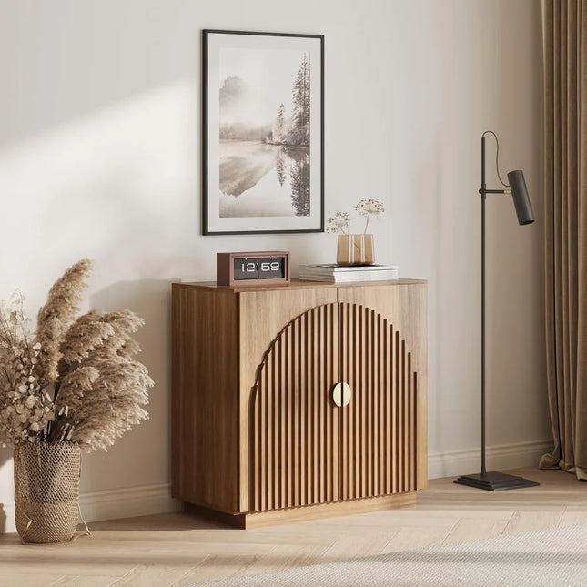 FurnitureZ l  Mid-Century Modern Modular Fluted Sideboard for Living Room, Dining Room