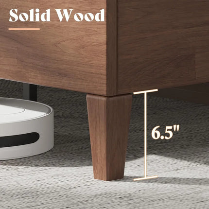 FurnitureZ l  Mid-Century Queen Size Solid Wood Bed Frame for Bedroom