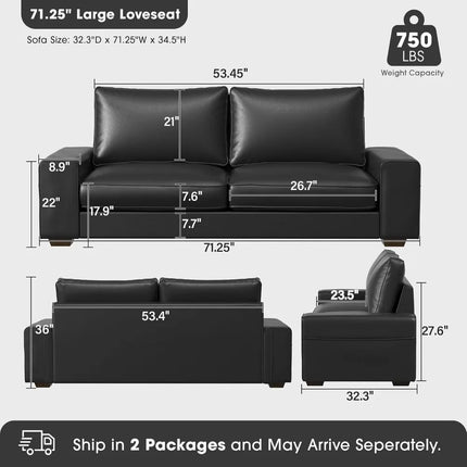 FurnitureZ l  Mid Century Modern Comfy Loveseat Sofa for Living Room