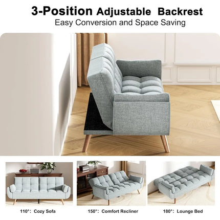 FurnitureZ l  2-in-1Modern Comfy Loveseat Convertible Sofa Bed for Living Room