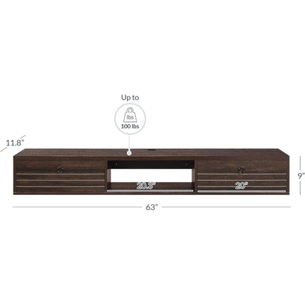 FurnitureZ l  Contemporary 63" Wall-Mounted TV Console