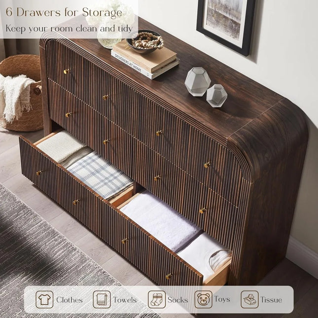 FurnitureZ l  Modern Fluted Dresser for Bedroom, Dressing Room