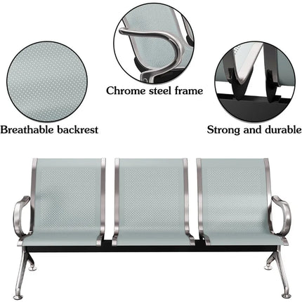 FurnitureZ l  3-Seat Reception Chairs for Home Office