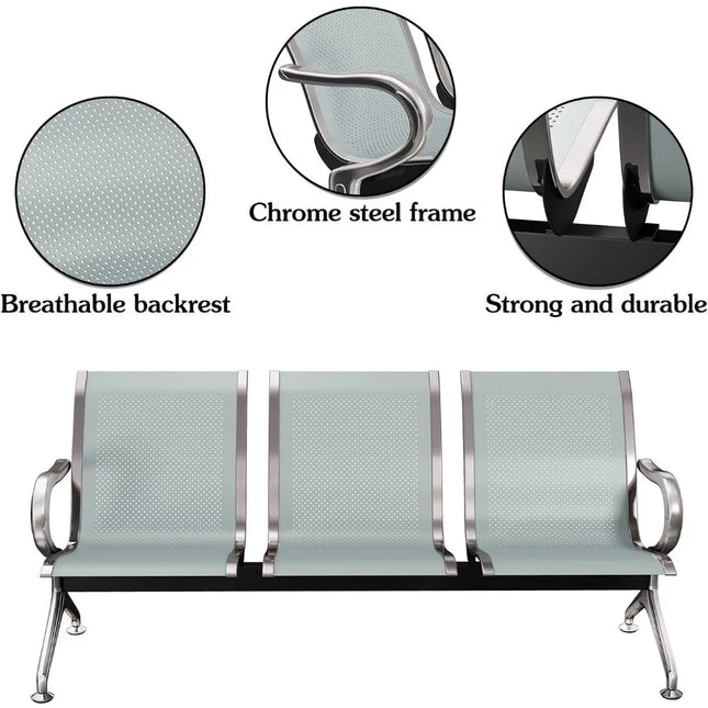 FurnitureZ l  3-Seat Reception Chairs for Home Office