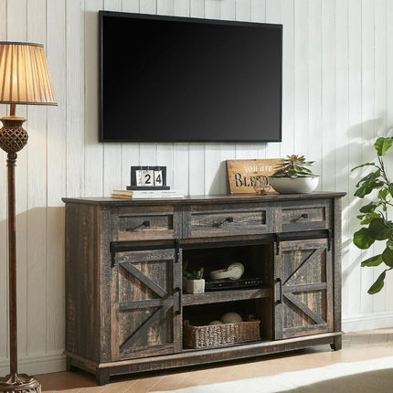 FurnitureZ l  65" TV Stand Farmhouse Style Entertainment Center for Living Room