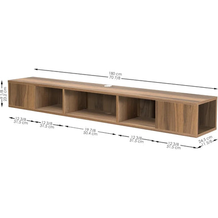 FurnitureZ l  Modern Walnut Floating TV Stand for Living Room, Bedroom