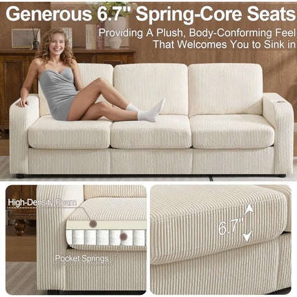 FurnitureZ l  87.4" Oversize 3 Seater Sofa for Living Room