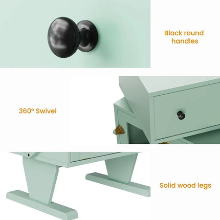 FurnitureZ l  Large Nightstand with LED Lights for Bedroom, Children