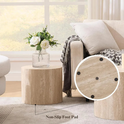 FurnitureZ l  Pair of Wooden Nesting Coffee Tables for Living Room