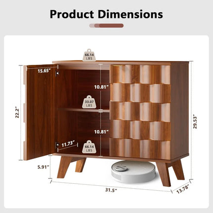 FurnitureZ l  Modern Fluted Sideboard for Living Room, Dining Room