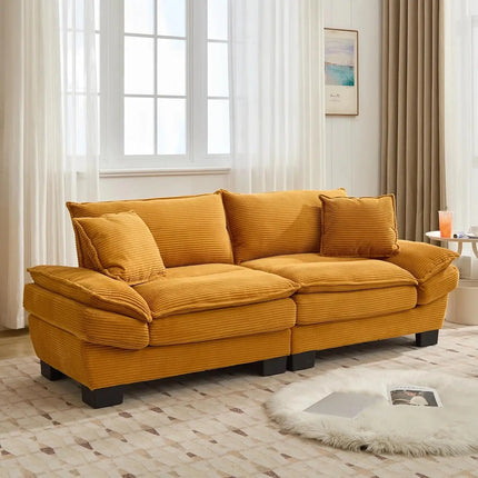 FurnitureZ l  Modern 84" Corduroy Loveseat Sofa for Living Room