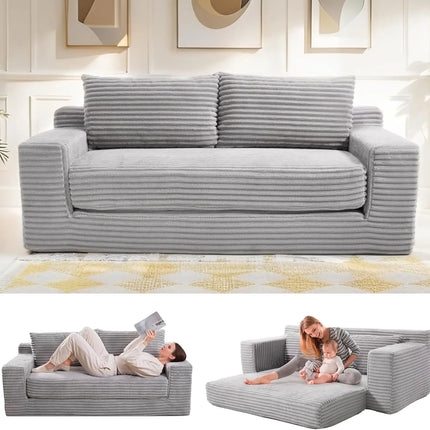 FurnitureZ l  Loveseat Sofa Bed Boneless Couch for Living Room