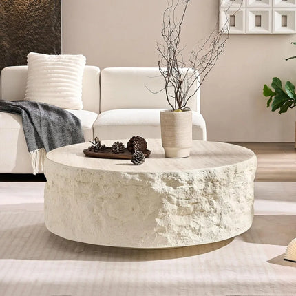 FurnitureZ l  35.43" Round Coffee Table Series for Living Room