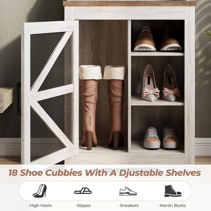 FurnitureZ l  Maupvit Entryway Hall Tree with Shoe Storage