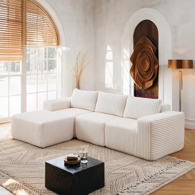 FurnitureZ l  101" L-Shaped Modular Sectional Sofa for Living Room