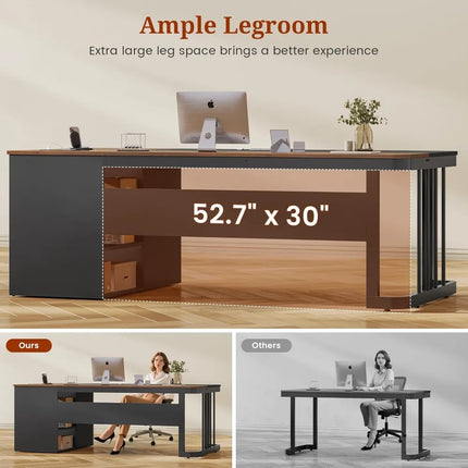 FurnitureZ l  70.9" Executive Desk for Home Office