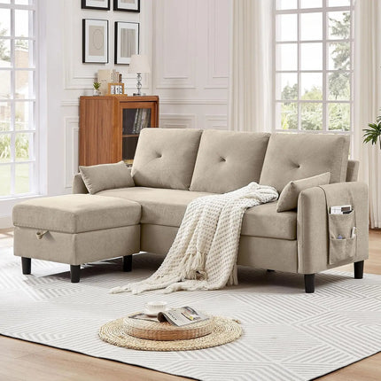 FurnitureZ l  77" Convertible Sectional Sofa for Living Room