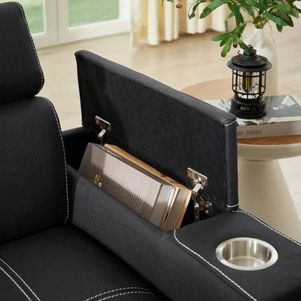 FurnitureZ l  90" Ultra-fine Fiber Segmented Sleeper Sofa with Pull-Out Bed for Living Room