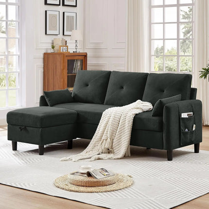 FurnitureZ l  77" Convertible Sectional Sofa for Living Room