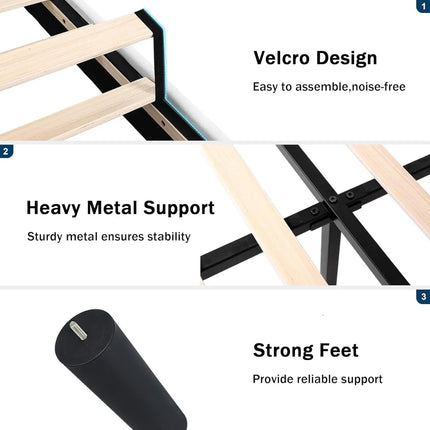 FurnitureZ l  Queen Size Upholstered Bed Frame for Bedroom