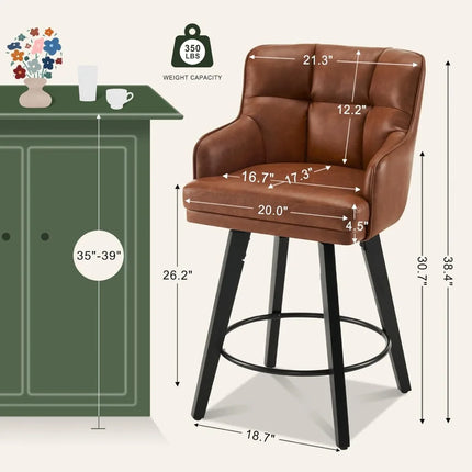 FurnitureZ l  26" 360°Swivel Counter Height Bar Stools for Dining Room