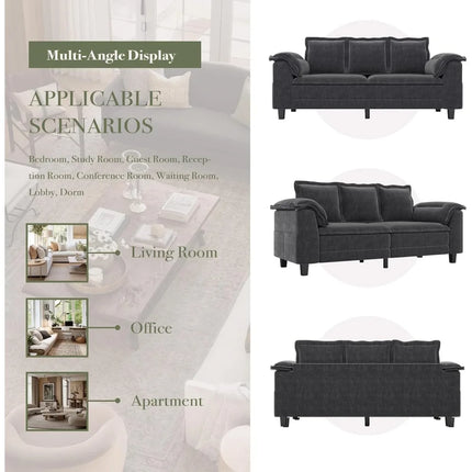 FurnitureZ l  85” Modern Comfy Sofa Couch with Extra Deep Seats for Living Room