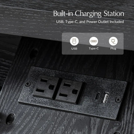 FurnitureZ l  Traditional Fluted Nightstand Table for Living Room, Bedroom