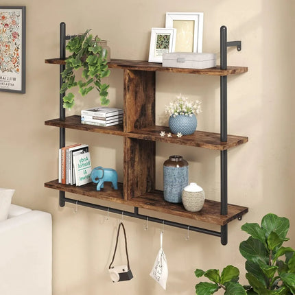 FurnitureZ l  Wall-Mounted 3-Tier Ladder Style Rack Shelf for Kitchen, Dining Room, Home Office, Bathroom