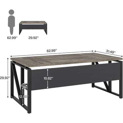 FurnitureZ l  63" Computer Desk for Home Office